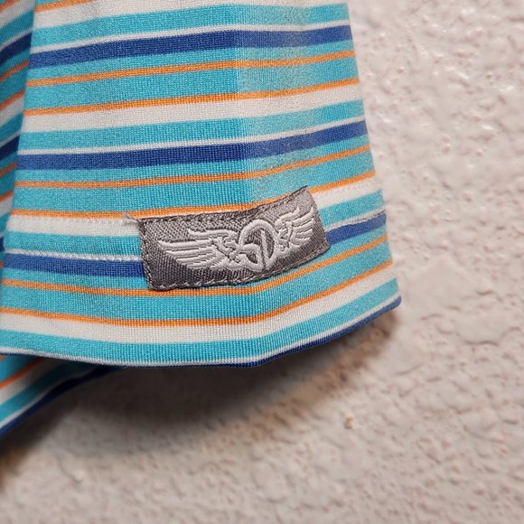 Straight Down Golf Polo Shirt Men’s XL Gray Striped Print Performance Top FstShp - Picture 7 of 11